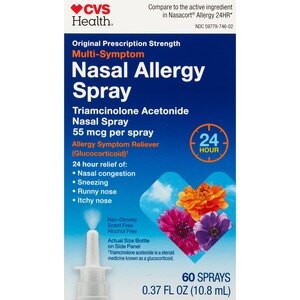 CVS Health 24HR Multi-Symptom Nasal Allergy Spray, 60 Sprays - 0.37 oz