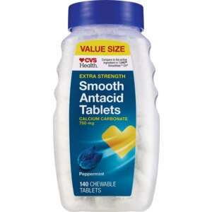 CVS Health Extra Strength Smooth Antacid Tablets, Peppermint, 60 Ct - 140 Ct