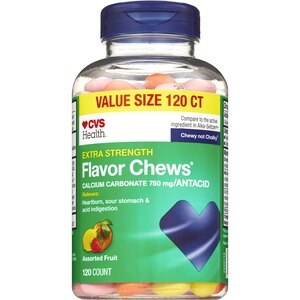 CVS Health Extra Strength Antacid Flavor Chews 750mg, 120CT