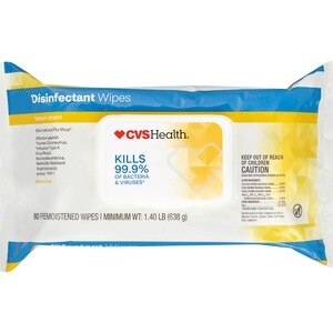 CVS Health Disinfecting Wipes, Lemon Scent, 80 Ct