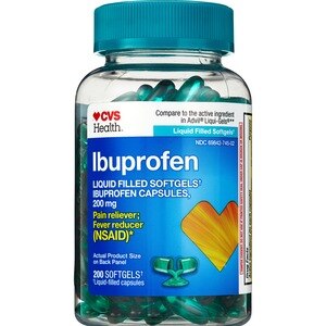 CVS Health Ibuprofen 200 MG Liquid Filled Softgels, 200 Ct