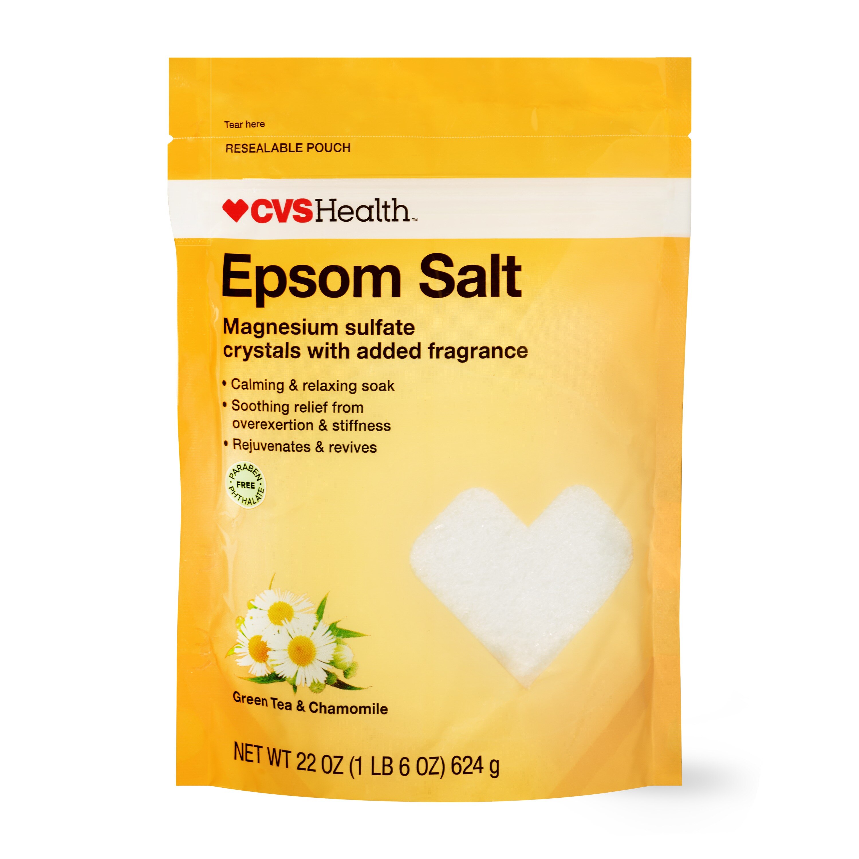 CVS Health Epsom Salt, Green Tea & Chamomile, 22 Oz