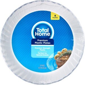 Total Home Premium Plastic Dinner Plates, 8 Ct , CVS