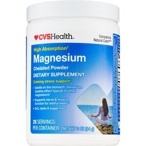 CVS Health - Magnesio quelado en polvo, de máxima absorción, 3 oz