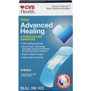CVS Health Clear Advanced Healing Hydrocolloid Bandages, 15 Ct