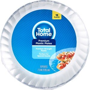 Total Home Premium Plastic Plates, 10CT