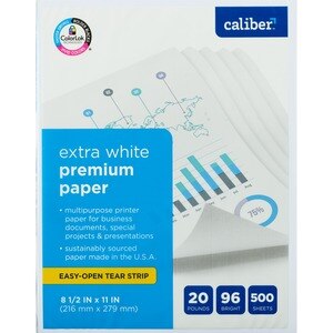 Caliber Premium Multipurpose Paper, 8 1/2 in. x 11 in., 20 Lb., 96 Bright