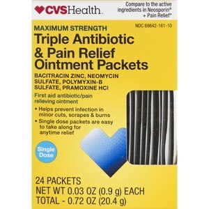  CVS Health Antibiotic Ointment & Pain To Go, 24CT 