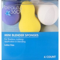 Beauty 360 - Miniesponjas para maquillaje, 6 u.