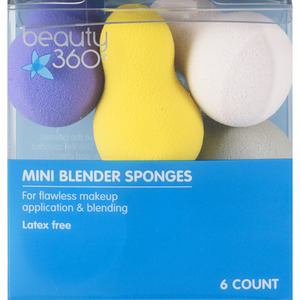 Beauty 360 - Miniesponjas para maquillaje, 6 u.