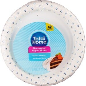 Total Home Decorated Paper Plates, 6.8 In, 40 Ct , CVS