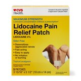 CVS Health Maximum Strength Lidocaine Pain Relief Patch, Medium, 5 CT, thumbnail image 1 of 5