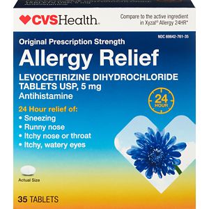 CVS Health 24HR Allergy Relief Levocetirizine Dihydrochloride Tablets