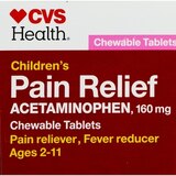 CVS Health Children's Acetaminophen Pain Reliever & Fever Reducer Chewable Tablets, Bubble Gum, 24 CT, thumbnail image 2 of 6