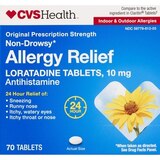 CVS Health 24HR Non Drowsy Allergy Relief Loratadine Tablets, thumbnail image 1 of 9