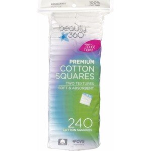 Beauty 360 Premium Cotton Squares, 240 Ct , CVS