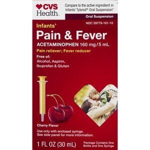  CVS Health Infants' Pain & Fever, Acetaminophen 160 mg per 5 mL Oral Suspension, 1 OZ 