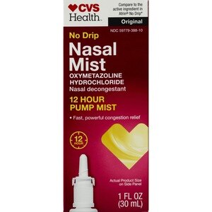 CVS Health - Spray nasal antigoteo, clorhidrato de oximetazolina; alivio de la congestión nasal por 12 horas, 1 oz