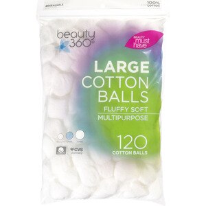 Beauty 360 - Bolas de algodón, grandes, 120 u.
