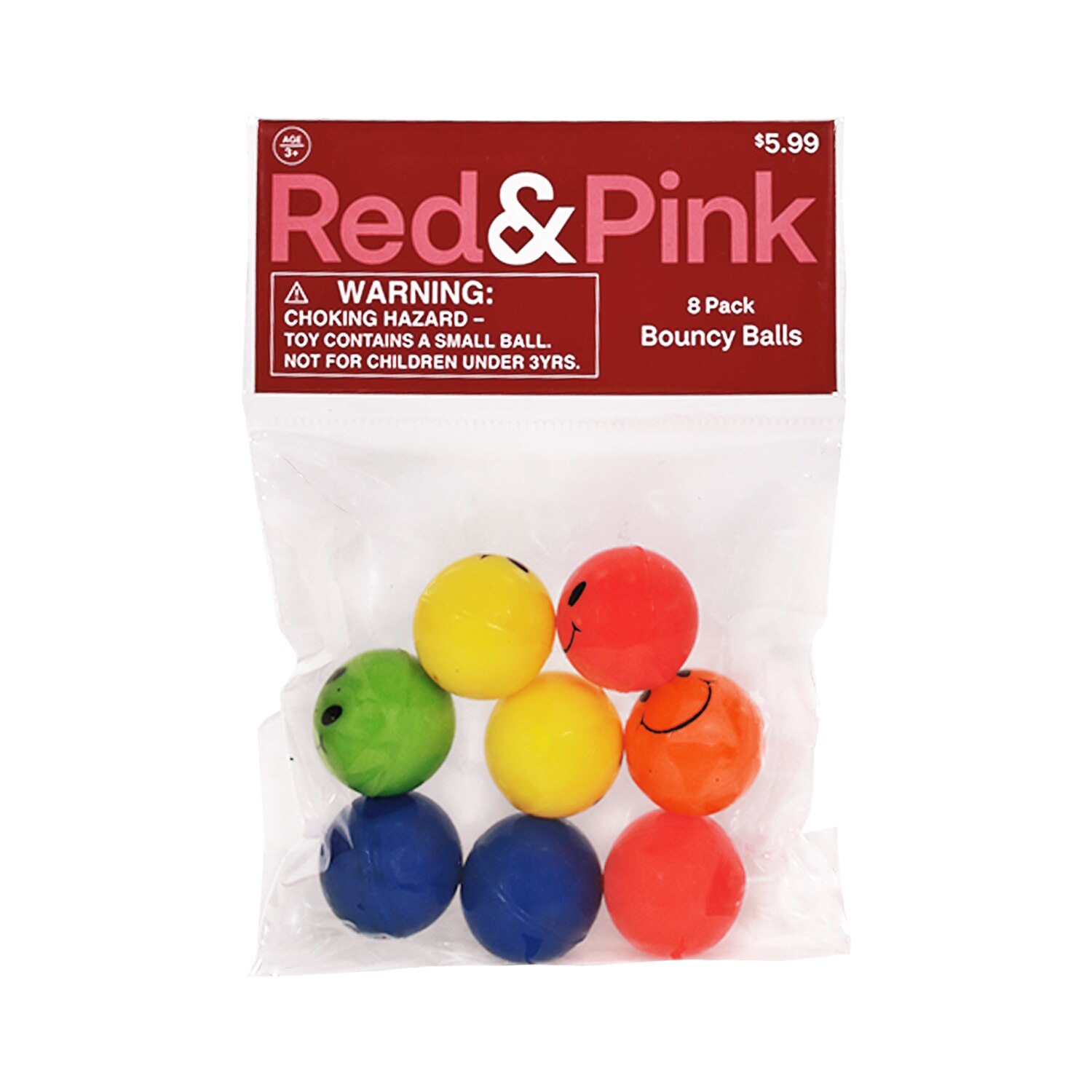 Red & Pink Bouncy Balls, 8pk - 8 Ct , CVS