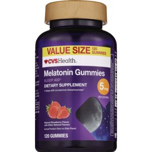 CVS Health - Melatonina natural en gomitas, sabor Strawberry, 120 u.