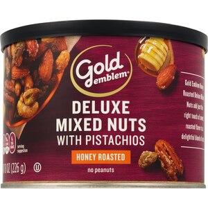 Gold Emblem Honey Roasted Deluxe Mixed Nuts with Pistachios, 8 OZ