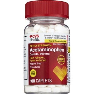  CVS Health Extra Strength Acetaminophen Caplets, 225 CT 