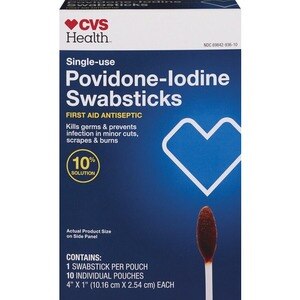 CVS Health Single-Use Povidone-Iodine Swabsticks First Aid Antiseptic