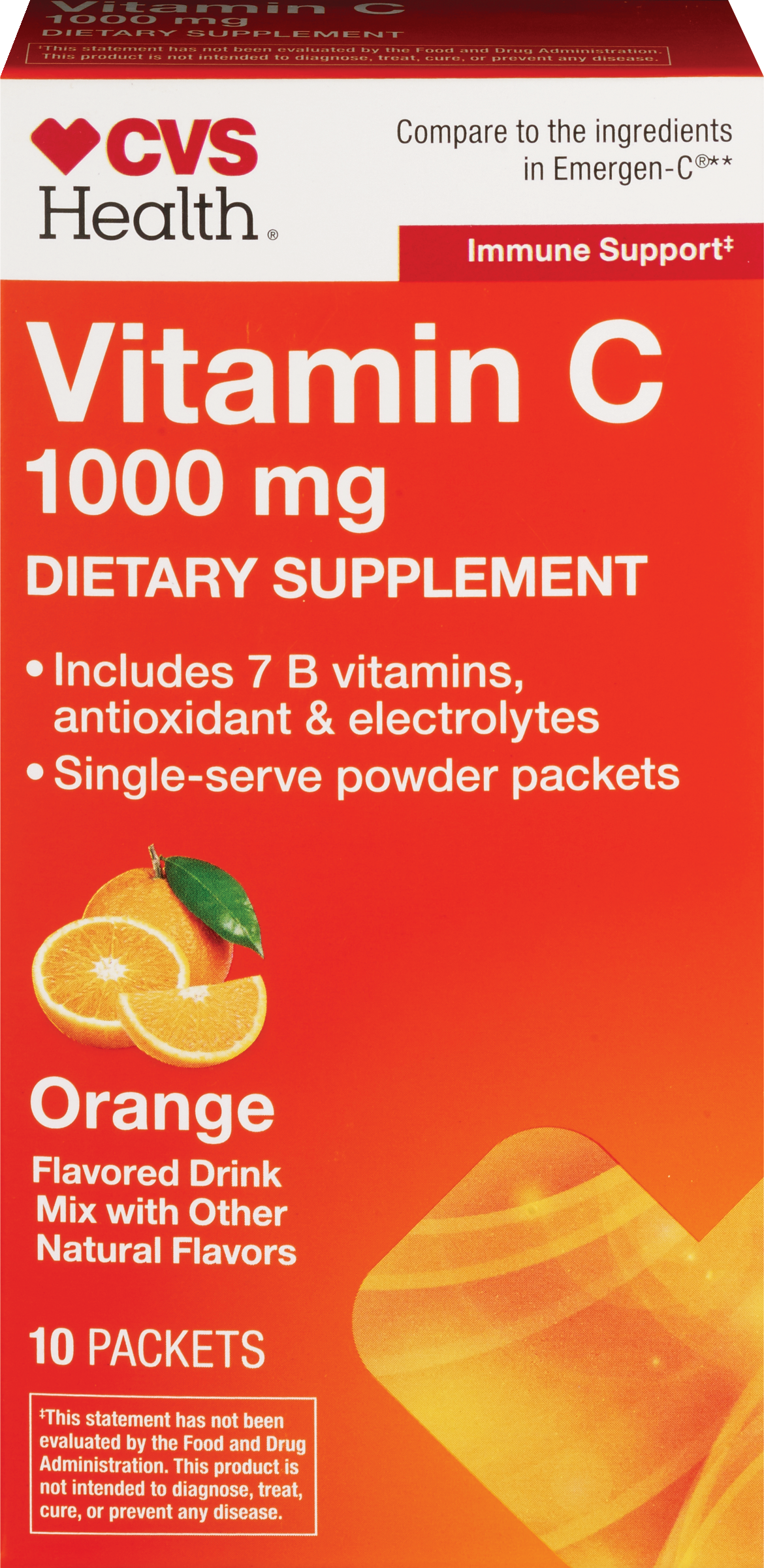 CVS Health Vitamin C 1000 Mg Dietary Supplement Packets, 10 Ct