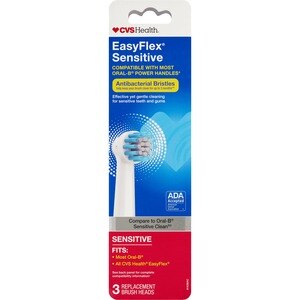 CVS Health EasyFlex Sensitive Replacement Brush Heads, 3 Ct