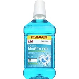 CVS Health Antiseptic Mouthwash Blue Mint, 50.7 Oz