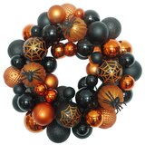 Spooky Village Halloween Shatterproof Ornament Wreath, 18 in, thumbnail image 1 of 3