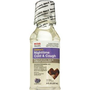 CVS Health Children's Nighttime Cold, Grape, 8 OZ