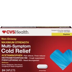 CVS Health - Alivio del resfrío, máxima potencia, no produce somnolencia, 24 u.