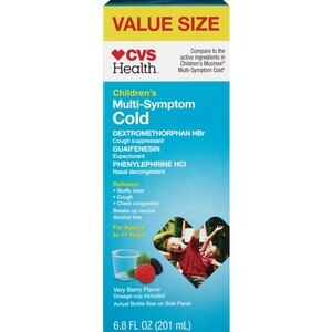 CVS Health Children's Multi-Symptom Cold Liquid, Very Berry, 6.8 OZ