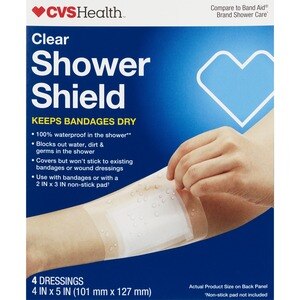 CVS Health Clear Shower Shield Bandages, 4 CT