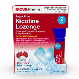  CVS Health Nicotine Mini Lozenge, 2mg, Cherry Ice, 81 CT 