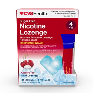 CVS Health, Mini Nicotine Lozenge, Stop Smoking Aid, Cherry Ice, 81 CT