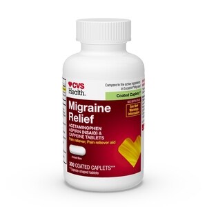 CVS Health Migraine Relief Acetaminophen Aspirin (NSAID) & Caffeine Tablets, 300 Ct