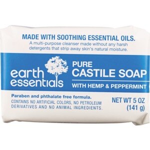 Earth Essentials Pure Castile Soap, Hemp & Peppermint, 5 OZ