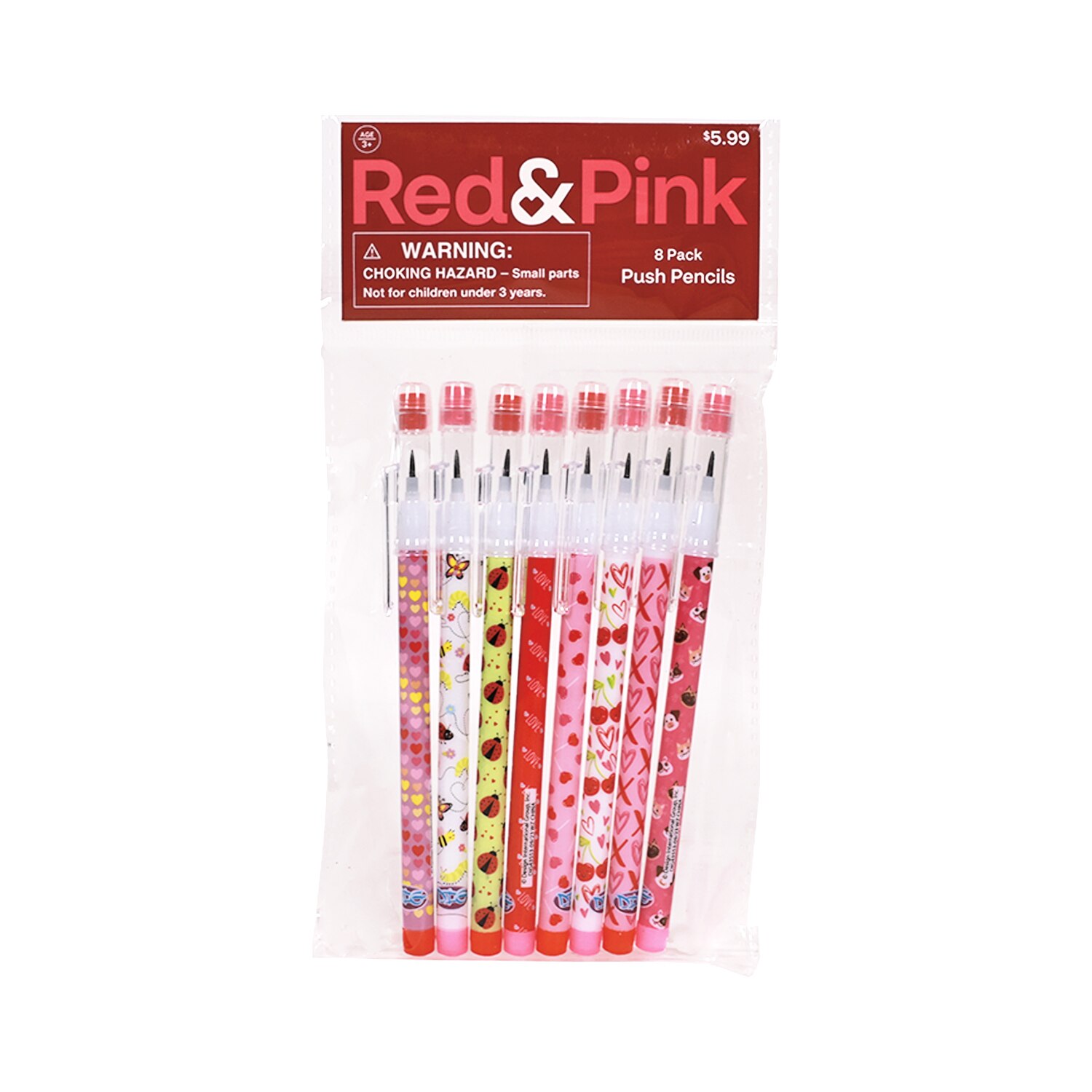 Red & Pink Push Pencils, 8pk , CVS