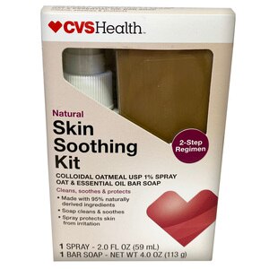  Natural Skin Soothing Kit, 2-Step Regimen with Colloidal Oatmeal USP 1% Spray, Oat & Essential Oil Bar Soap 