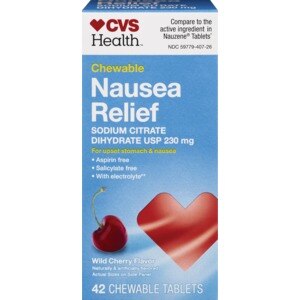 CVS Health Nausea Relief Chewable Tablets, Wild Cherry, 42 CT