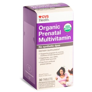 CVS Health - Multivitaminas prenatales orgánicas, 30 u.