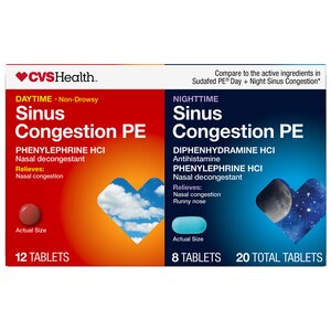 Cvs Health Daytime Sinus Congestion Pe 12 Ct Nighttime Sinus Congestion Pe 8 Ct Cvs Pharmacy
