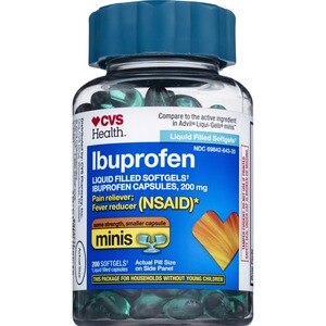 CVS Health Ibuprofen 200 MG Liquid Filled Mini Softgels, 200 Ct