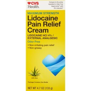  CVS Health Maximum Strength Lidocvaine Pain Relief Cream, 4.7 OZ 