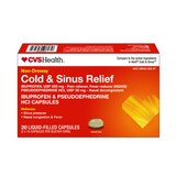 CVS Health Cold & Sinus Relief, Ibuprofen and Pseudoephedrine HCl Capsules 200 mg/30 mg, Non-Drowsy, 20 CT, thumbnail image 1 of 4