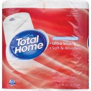  Total Home Premium Bath Tissue, Ultra Strong, 4/Pack 
