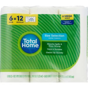 Total Home Paper Towels, 6/Pack